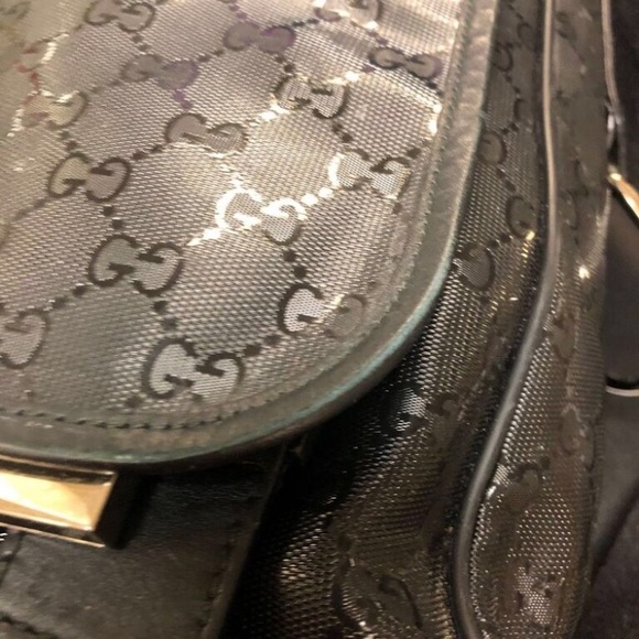 Black Leather (Coated Canvas) Gucci baby/kids Diaper Bag - Picture 7 of 8